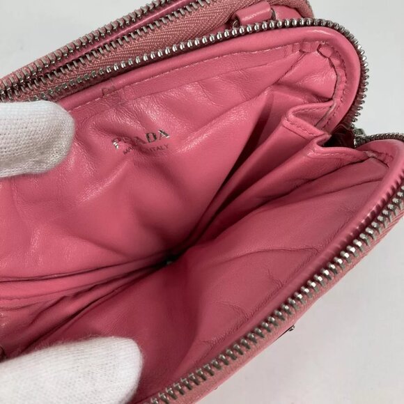 PRADA Chain Double Triangle Logo Plate Crossbody 3WAY Pochette Shoulder Bag - Picture 10 of 13